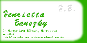 henrietta banszky business card