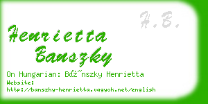 henrietta banszky business card